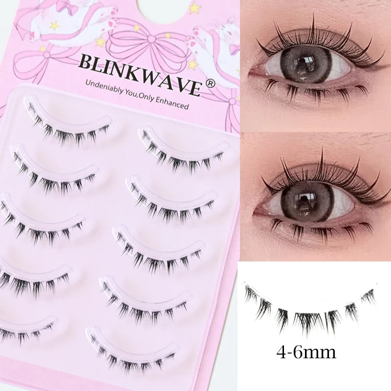5 Pair Clear Band Lower Eyelashes Handmade False Eyelashes Bottom Lashes Natural Manga Lashes douyin makeup lash Extension