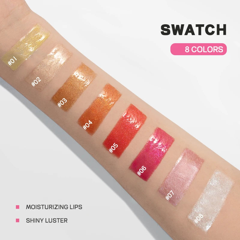 Waterproof Lip gloss, Shine, Long-Lasting, Moistening, Non-Sticky Paste, Easy Application& carry, Glamour lip makeup