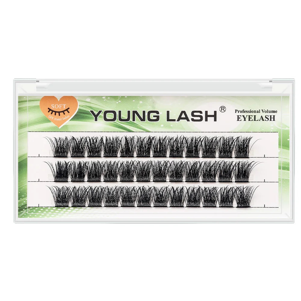 YOUNG LASH DIY Eyelashes Cluster Lashes Extensions C D Curl Premade Volume Fans Russian Fake Eyelashes Natural Makeup