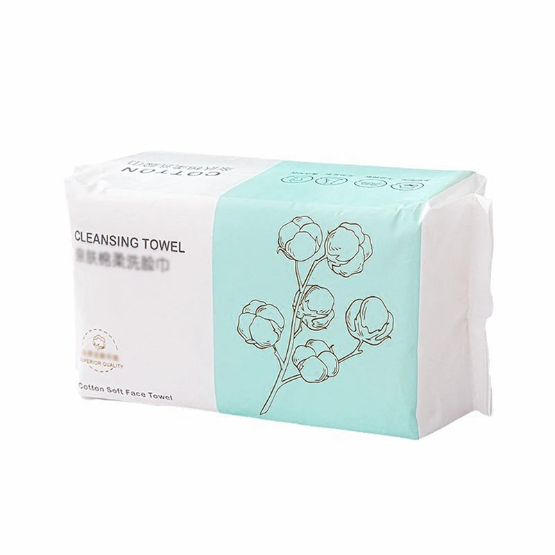 100 Pumps Thickened Disposable Face Towel 100Cotton Soft Fabric Travel Cleansing Dry Wet Makeup Remover Pearl Cotton Reusable