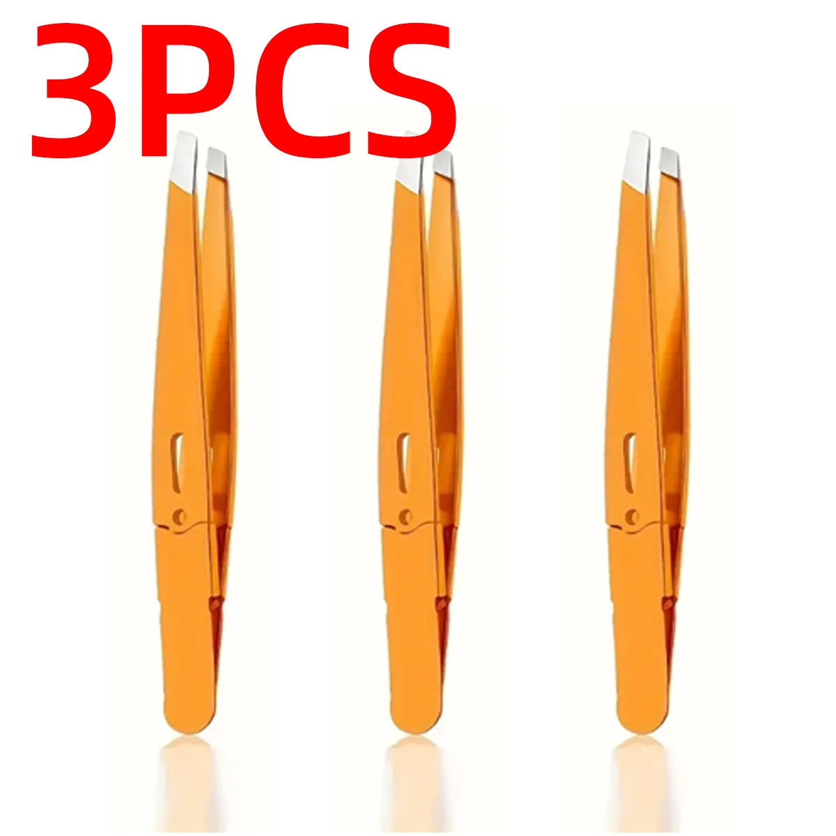 1/3/5PCS Eyebrow Tweezers Color Beauty Fine Hair Puller Makeup Tool Stainless Steel Diagonal Eyebrow Clip Disassembly (Orange)