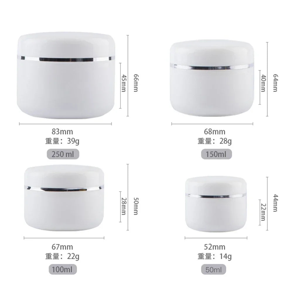향수 20/30/50/100/150/250ML Refillable Bottles Travel Face Cream Lotion Jar Cosmetic Container White Plastic Empty Makeup Jar Pot
