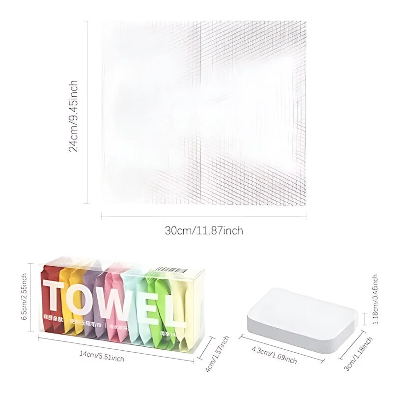 Compressed Travel Towels - Thick & Soft Disposable Face Towels for Makeup Removal, Camping, Gym, Quick-Expanding & Porta