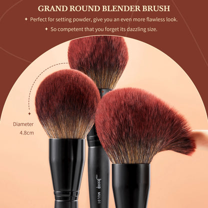Jessup Makeup Brushes Set 3-21pcs Premium Synthetic Big Powder Foundation Concealer Eyeshadow Eyeliner Spoolie Wooden T271