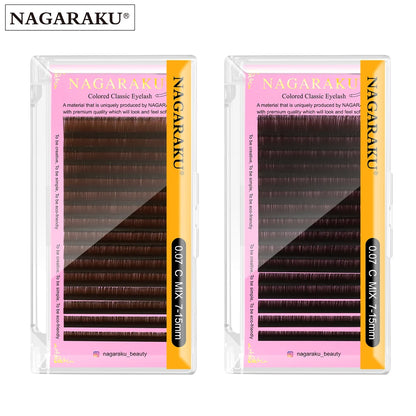NAGARAKU Color Eyelashes Maquiagem Makeup Mix 7~15mm Dark Brown Light Brown Blue Purple Colors Faux Cils False Eyelashes Cilios