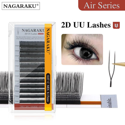 NAGARAKU U Shape YY 2D UU Soft Light Natural Eyelash Extensions Parallel Makeup Supplies