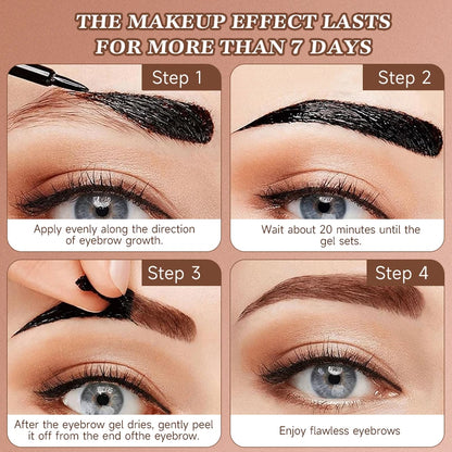 Long-Lasting Eyebrow Tint Gel, Waterproof, Semi-Permanent, Quick-Dry Transfer, Eyebrow Tattoo Beauty Cream, All Skin Types