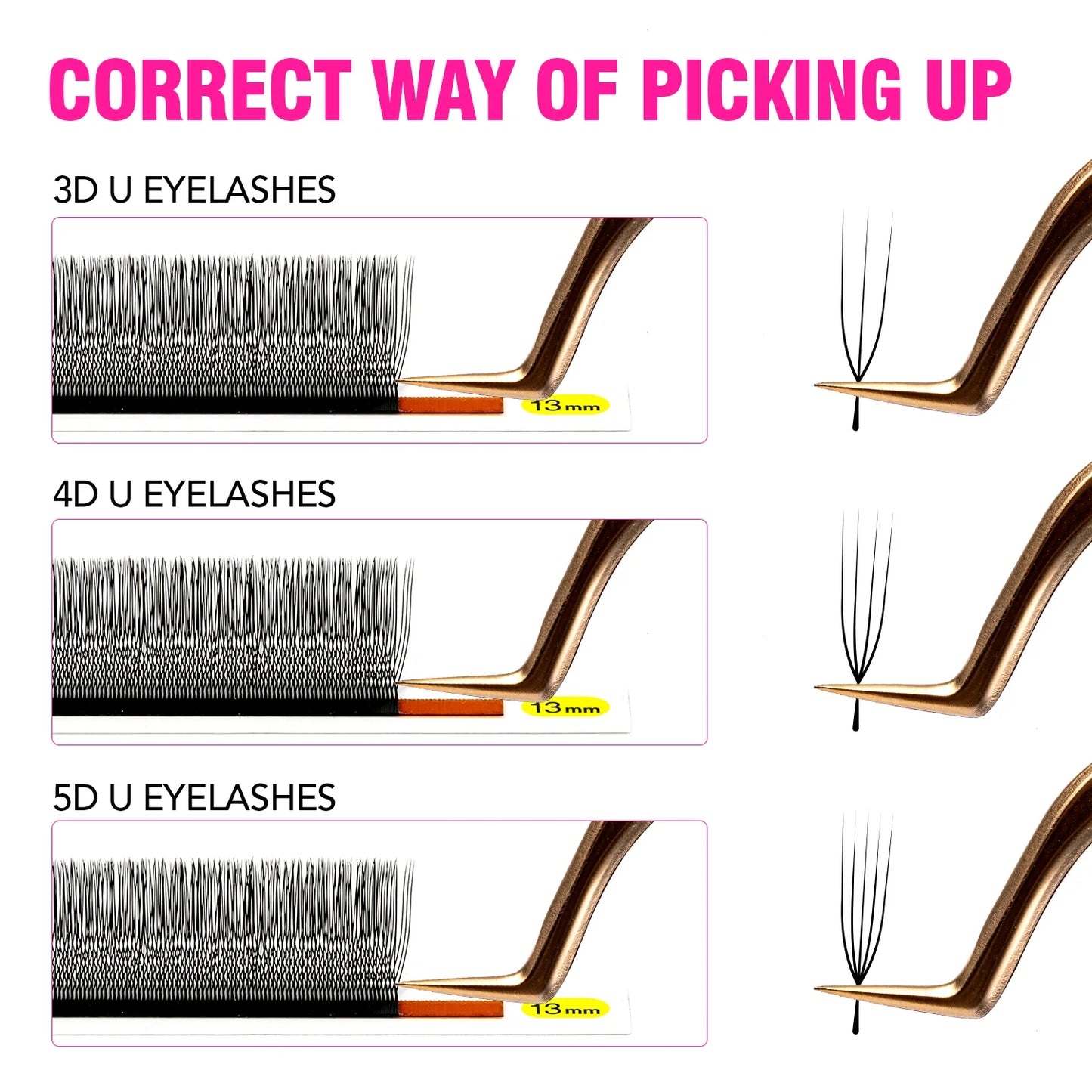 TDANCE U-Shaped 3D 4D 5D Eyelash Extension U Shape W Style Faux Mink Premade Fans Natural Soft Volume Makeup Eyelashes