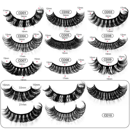 2/10Pairs 3D Mink Lashes russian strip lash Dramatic False Eyelashes Faux Cils Makeup Wholesale Fake Eyelash Extension maquiagem