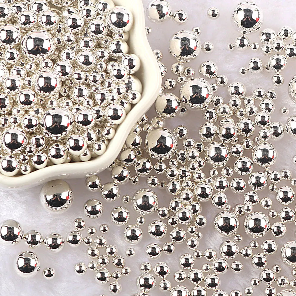 10g Random Mix 3-10mm No Hole ABS Imitation Pearl Bead For Vase Filler Makeup Brush For DIY  Jewelry Making  Decor  F0912