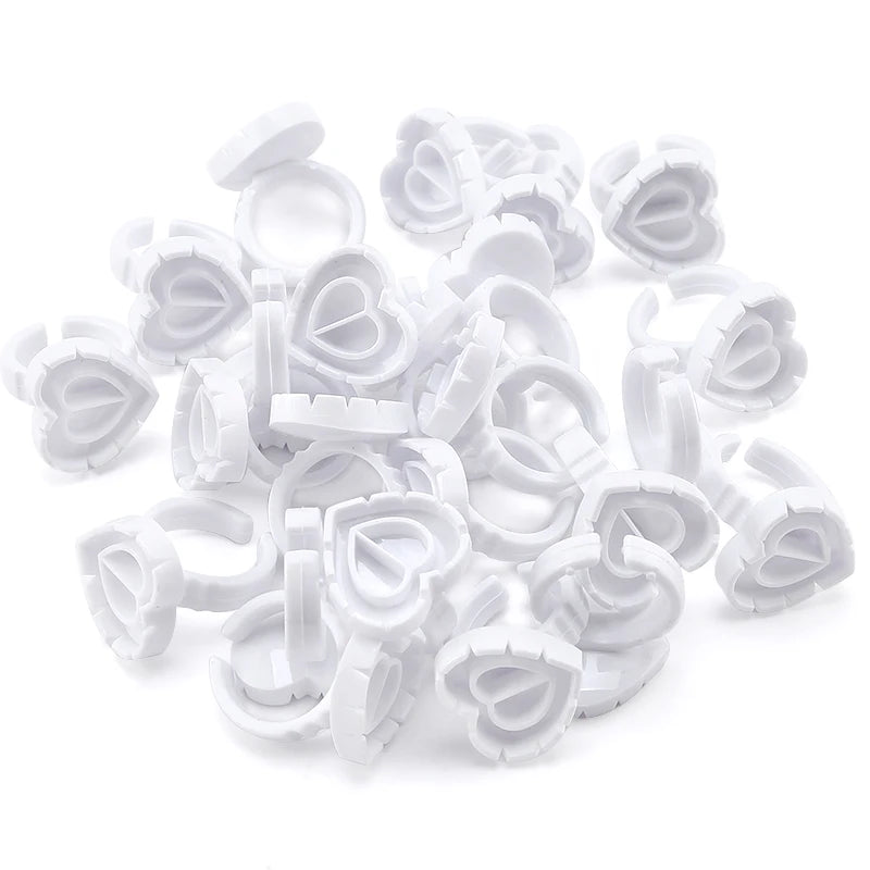 50/100Pcs Disposable Glue Ring Cup For Lashes Fan Tattoo Pigment Holder Eyelash Extension Container Glue Holder Makeup Supplies