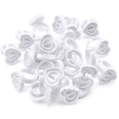 50/100Pcs Disposable Glue Ring Cup For Lashes Fan Tattoo Pigment Holder Eyelash Extension Container Glue Holder Makeup Supplies