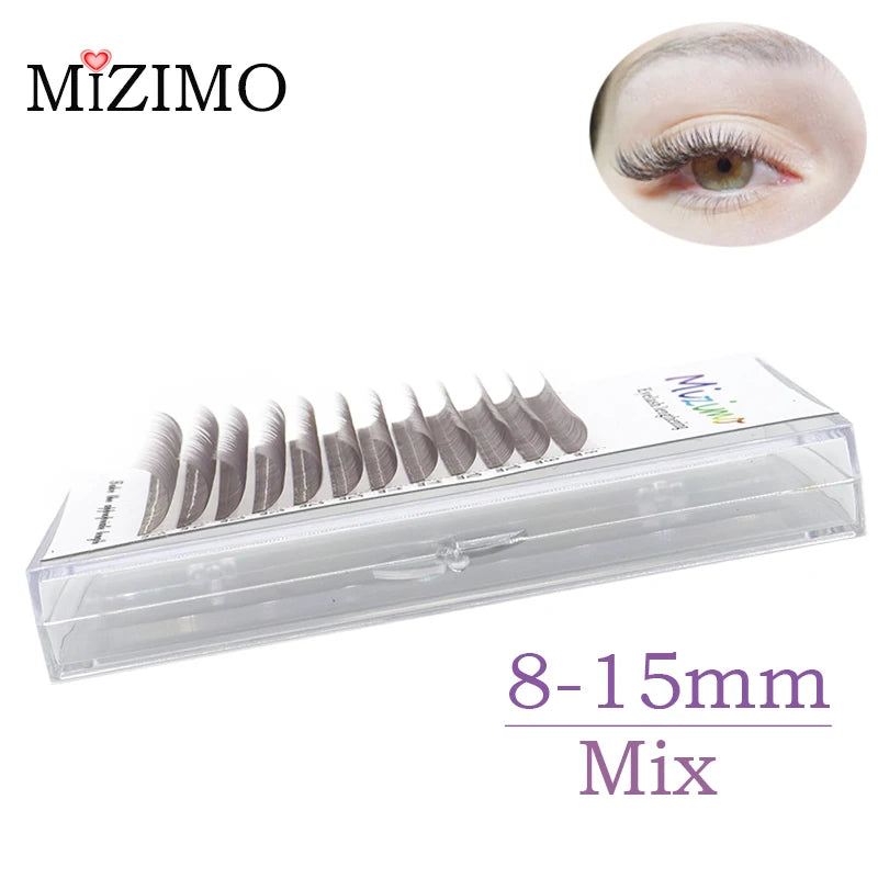 New White Color 8-15 Length Mixed With Natural Softness Extended Professional Grafting False Eyelashes Makeup C/D
