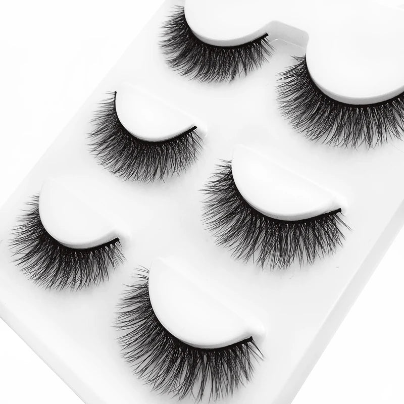SHIDISHANGPIN 3 pairs 27 styles 3D Faux Mink Hair Soft False Eyelashes Fluffy Wispy Thick Fake Lash Handmade Eyelash Eye Makeup