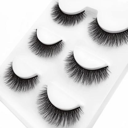 SHIDISHANGPIN 3 pairs 27 styles 3D Faux Mink Hair Soft False Eyelashes Fluffy Wispy Thick Fake Lash Handmade Eyelash Eye Makeup