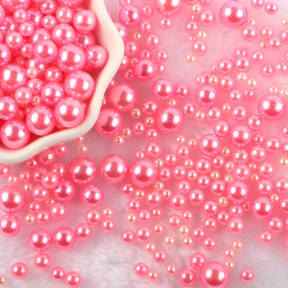 10g Random Mix 3-10mm No Hole ABS Imitation Pearl Bead For Vase Filler Makeup Brush For DIY  Jewelry Making  Decor  F0912