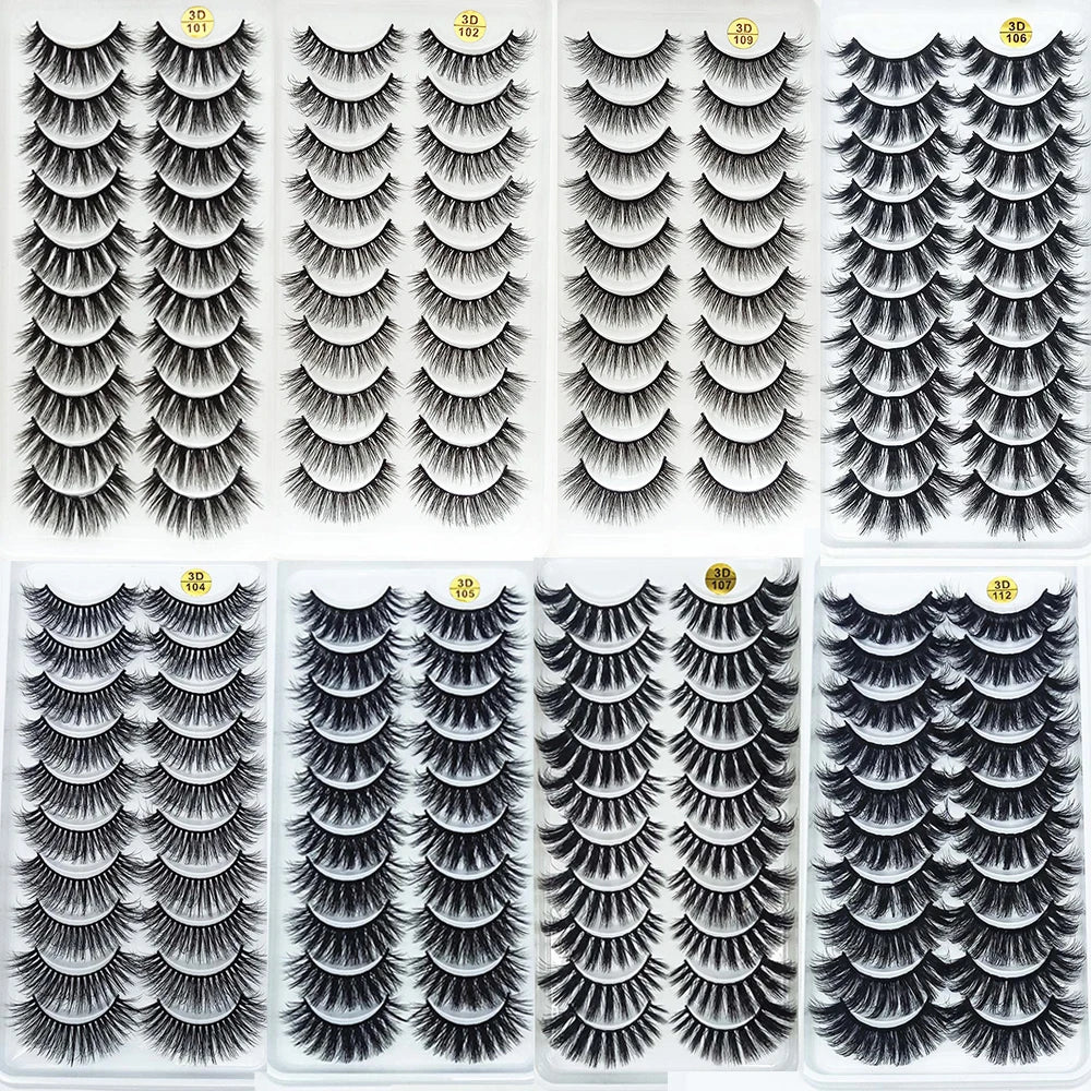 AYRMILLA 5/20Pairs 3D Mink Lashes Natural False Eyelashes Dramatic Thick Fake Eyelash Extension Faux Cils Wholesale Makeup Tools