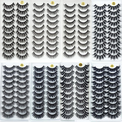 AYRMILLA 5/20Pairs 3D Mink Lashes Natural False Eyelashes Dramatic Thick Fake Eyelash Extension Faux Cils Wholesale Makeup Tools
