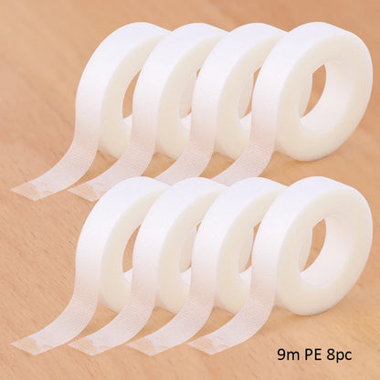 2/8PCS Micropore Lash Tape Eyelash Extension Supplies Transparent 4.5/9m Breathable Easy To Tear Medical Tapes Lash Makeup Tool