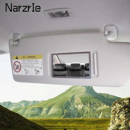 Car Makeup Mirror Portable Adhesive Back Stainless Steel Visor Decorative HD Mirrors Car Interior Mirror Universal Car-styling