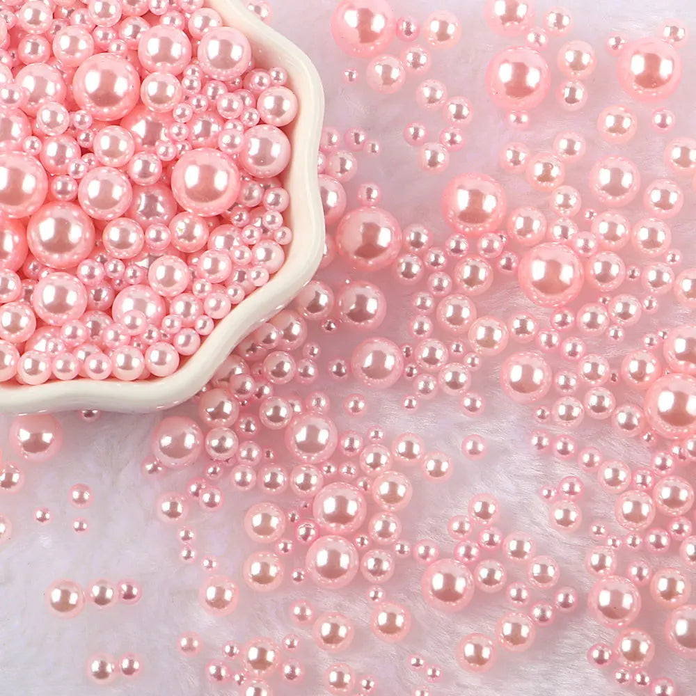 10g Random Mix 3-10mm No Hole ABS Imitation Pearl Bead For Vase Filler Makeup Brush For DIY  Jewelry Making  Decor  F0912
