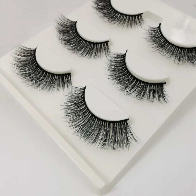SHIDISHANGPIN 3 pairs 27 styles 3D Faux Mink Hair Soft False Eyelashes Fluffy Wispy Thick Fake Lash Handmade Eyelash Eye Makeup