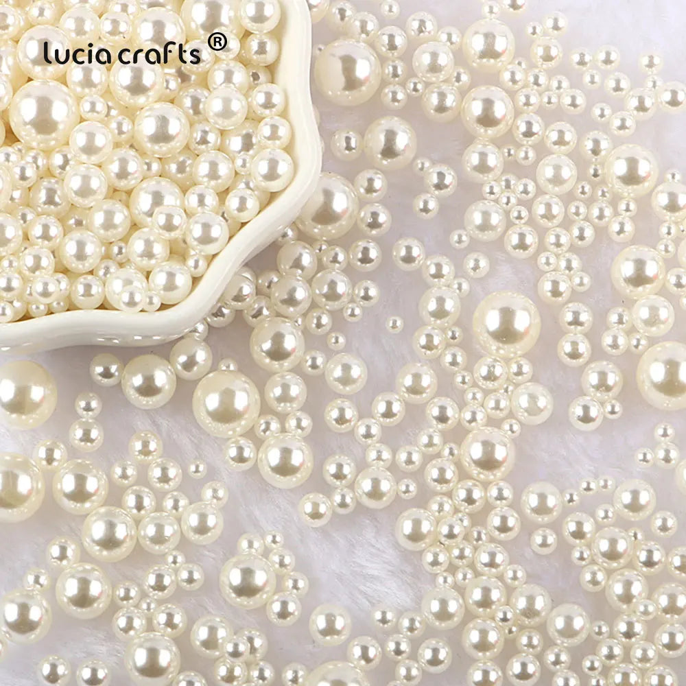 10g Random Mix 3-10mm No Hole ABS Imitation Pearl Bead For Vase Filler Makeup Brush For DIY  Jewelry Making  Decor  F0912
