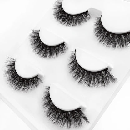 SHIDISHANGPIN 3 pairs 27 styles 3D Faux Mink Hair Soft False Eyelashes Fluffy Wispy Thick Fake Lash Handmade Eyelash Eye Makeup