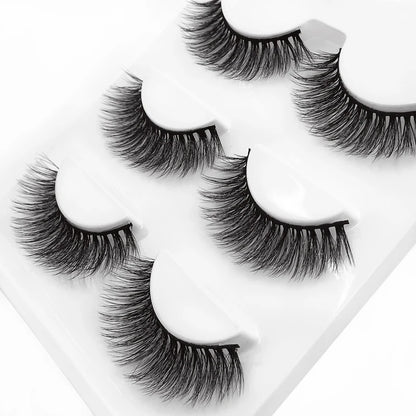 SHIDISHANGPIN 3 pairs 27 styles 3D Faux Mink Hair Soft False Eyelashes Fluffy Wispy Thick Fake Lash Handmade Eyelash Eye Makeup