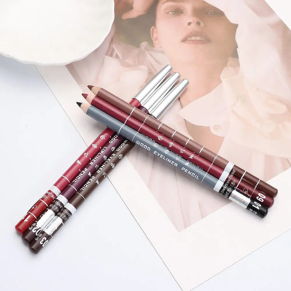 1PC Matte Natural Wood Lip liner Pen Waterproof Long Lasting Lipstick Pencil Contour Matte Lady Charming Women's Makeup Tool