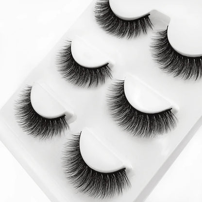 SHIDISHANGPIN 3 pairs 27 styles 3D Faux Mink Hair Soft False Eyelashes Fluffy Wispy Thick Fake Lash Handmade Eyelash Eye Makeup