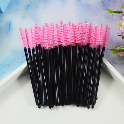 QSTY 50Pcs Crystal StickEyelash Brushes Eyelashes ExtensionsSupplies Makeup Brush Disposable Mascara Wands Applicator Lash Scrub