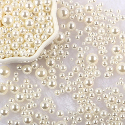 10g Random Mix 3-10mm No Hole ABS Imitation Pearl Bead For Vase Filler Makeup Brush For DIY  Jewelry Making  Decor  F0912