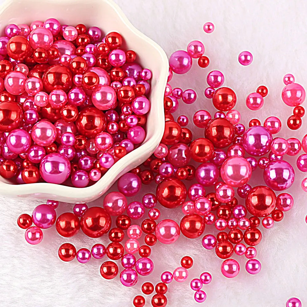 10g Random Mix 3-10mm No Hole ABS Imitation Pearl Bead For Vase Filler Makeup Brush For DIY  Jewelry Making  Decor  F0912
