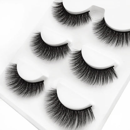 SHIDISHANGPIN 3 pairs 27 styles 3D Faux Mink Hair Soft False Eyelashes Fluffy Wispy Thick Fake Lash Handmade Eyelash Eye Makeup