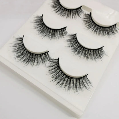 SHIDISHANGPIN 3 pairs 27 styles 3D Faux Mink Hair Soft False Eyelashes Fluffy Wispy Thick Fake Lash Handmade Eyelash Eye Makeup