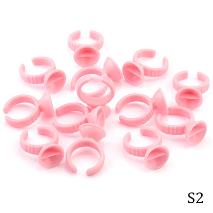 50/100Pcs Disposable Glue Ring Cup For Lashes Fan Tattoo Pigment Holder Eyelash Extension Container Glue Holder Makeup Supplies