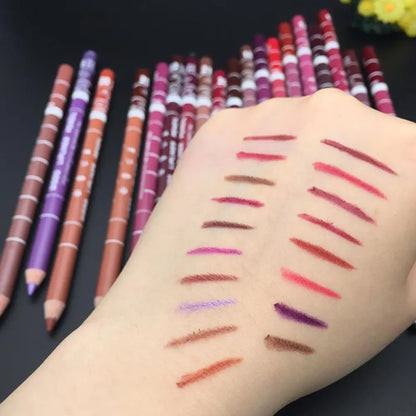 1PC Matte Natural Wood Lip liner Pen Waterproof Long Lasting Lipstick Pencil Contour Matte Lady Charming Women's Makeup Tool