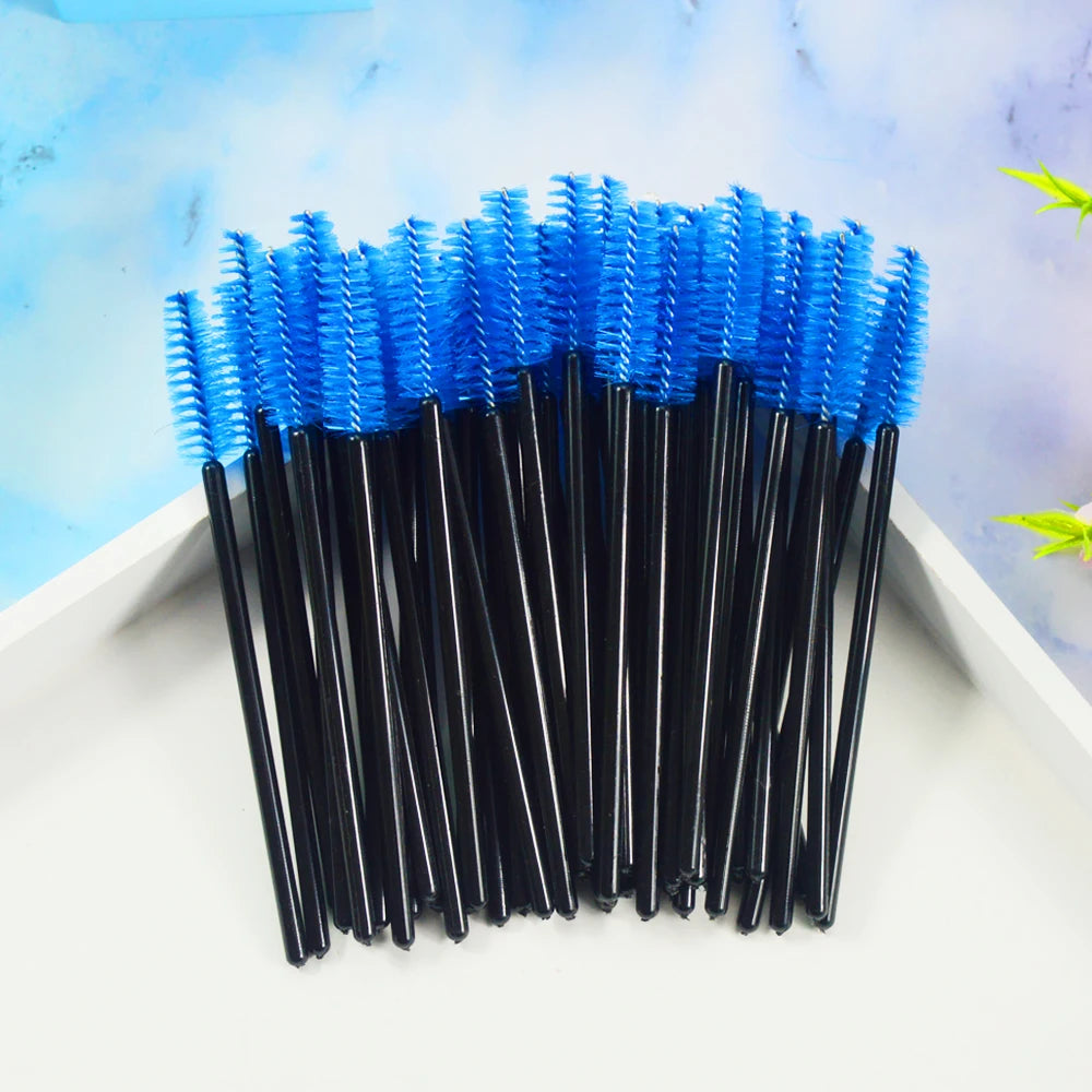 QSTY 50Pcs Crystal StickEyelash Brushes Eyelashes ExtensionsSupplies Makeup Brush Disposable Mascara Wands Applicator Lash Scrub