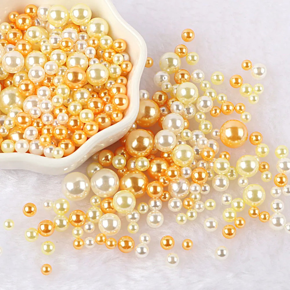10g Random Mix 3-10mm No Hole ABS Imitation Pearl Bead For Vase Filler Makeup Brush For DIY  Jewelry Making  Decor  F0912
