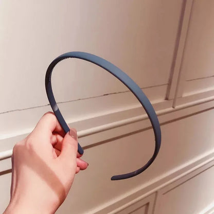 New Thin Edge Frosted Hair Hoop Non-slip with Teeth  Candy Color Girls Wash A Face Makeup Hair Band Korean Hair Accessories