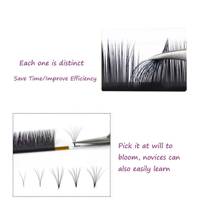 TDANCE 5 Trays/Lot Easy Fan Bloom False Eyelash Extension Austomatic Flowering Fast Self-Making Volume Lashes Makeup Eye Lash