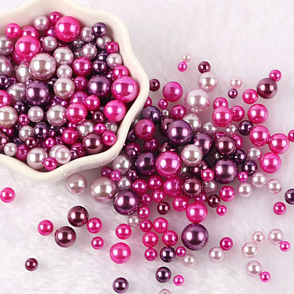 10g Random Mix 3-10mm No Hole ABS Imitation Pearl Bead For Vase Filler Makeup Brush For DIY  Jewelry Making  Decor  F0912
