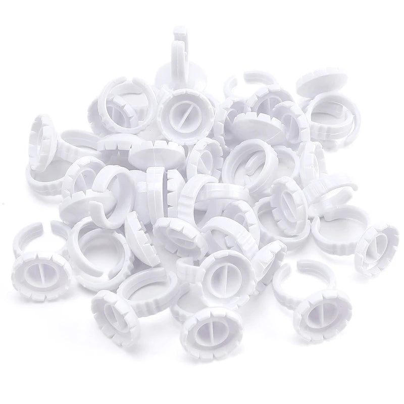 50/100Pcs Disposable Glue Ring Cup For Lashes Fan Tattoo Pigment Holder Eyelash Extension Container Glue Holder Makeup Supplies