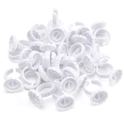 50/100Pcs Disposable Glue Ring Cup For Lashes Fan Tattoo Pigment Holder Eyelash Extension Container Glue Holder Makeup Supplies