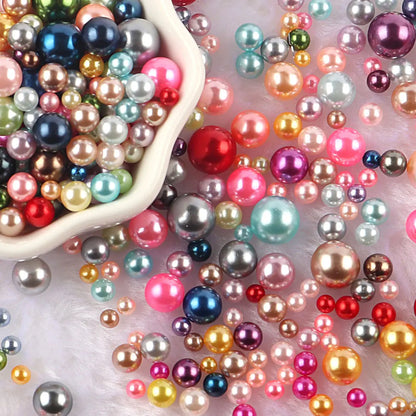 10g Random Mix 3-10mm No Hole ABS Imitation Pearl Bead For Vase Filler Makeup Brush For DIY  Jewelry Making  Decor  F0912