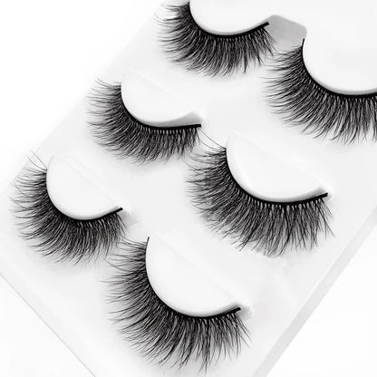 SHIDISHANGPIN 3 pairs 27 styles 3D Faux Mink Hair Soft False Eyelashes Fluffy Wispy Thick Fake Lash Handmade Eyelash Eye Makeup