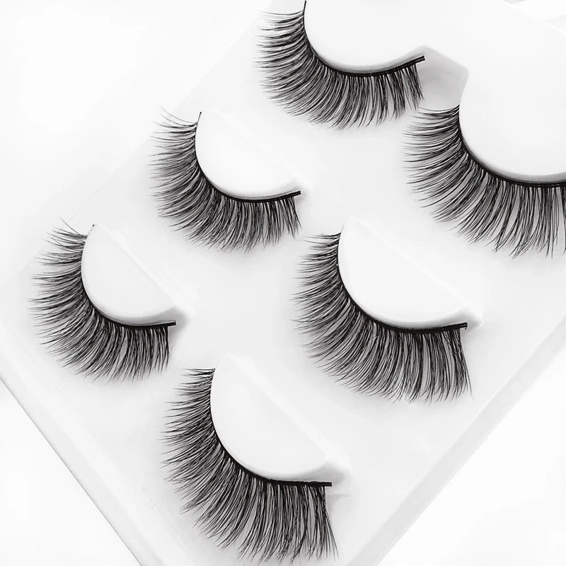 SHIDISHANGPIN 3 pairs 27 styles 3D Faux Mink Hair Soft False Eyelashes Fluffy Wispy Thick Fake Lash Handmade Eyelash Eye Makeup