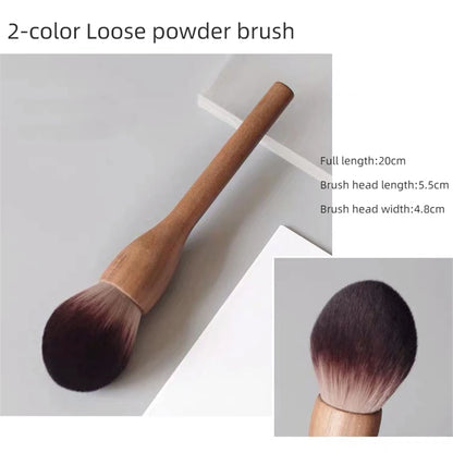 New 1Pcs European Vintage Wood Handle Makeup Brush High Quality Walnut Loose Powder Blush Foundation Contour Brush Super Soft