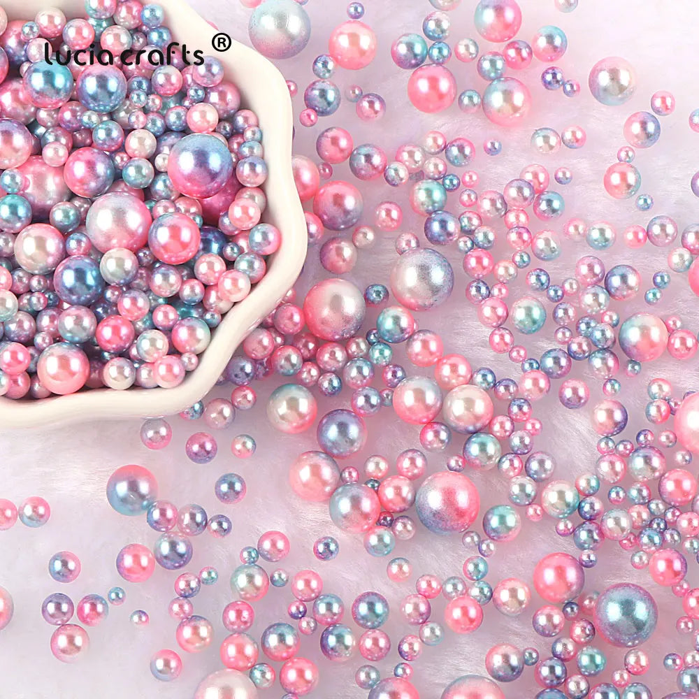 10g Random Mix 3-10mm No Hole ABS Imitation Pearl Bead For Vase Filler Makeup Brush For DIY  Jewelry Making  Decor  F0912